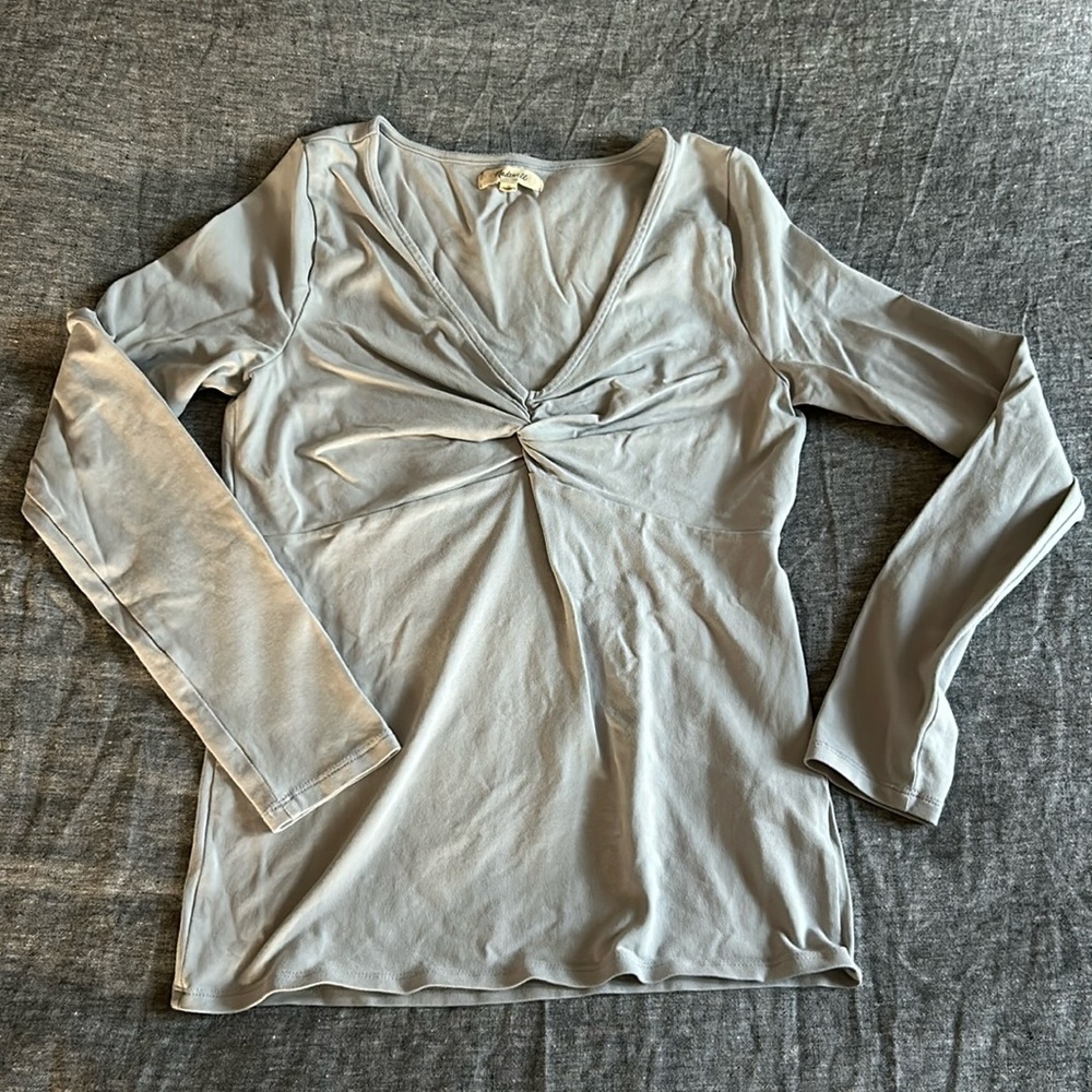 Madewell long sleeve top with twist front